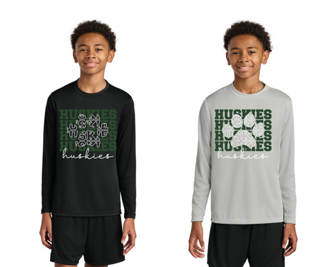 ERH Huskies Longsleeve Moisture Wick Tee - YOUTH